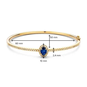 Armband geelgoud briljant/saffier