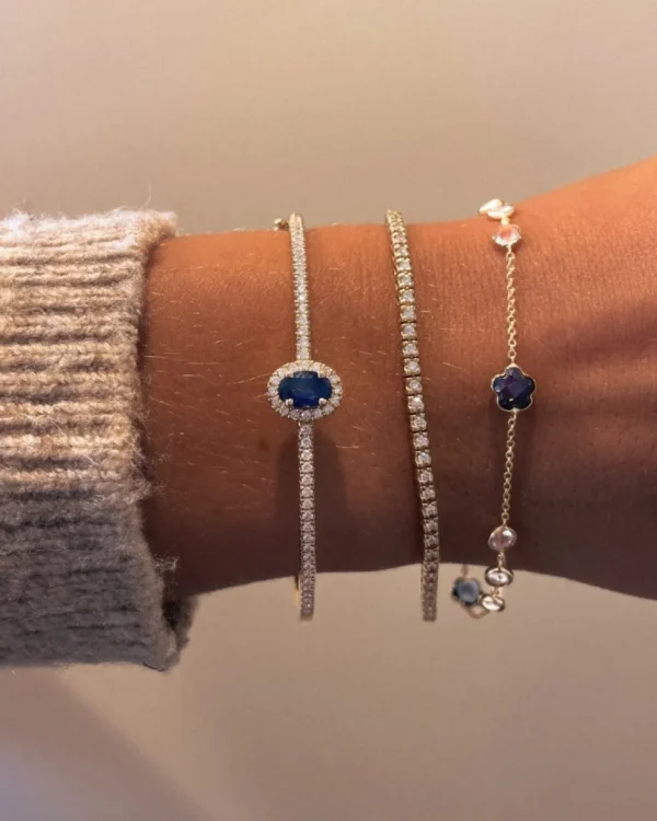 Armband geelgoud briljant/saffier