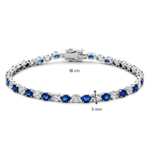 Armband witgoud briljant/saffier