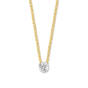 Collier bicolor briljant 0,10 crt.