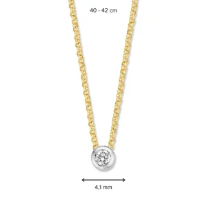 Collier bicolor briljant 0,10 crt.