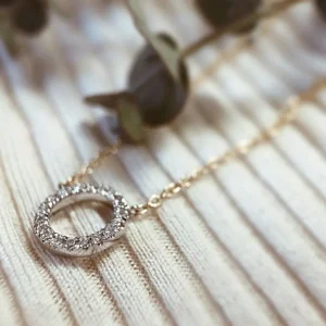 Collier bicolor briljant 0,11 crt.