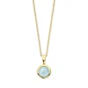 Collier geelgoud aquamarijn