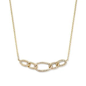 Collier geelgoud briljant 0,36 crt.
