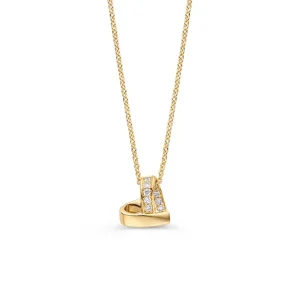 Collier geelgoud briljant 0,06 crt.