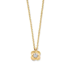 Collier geelgoud briljant 0,07 crt.