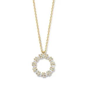 Collier geelgoud briljant 0,28 crt.