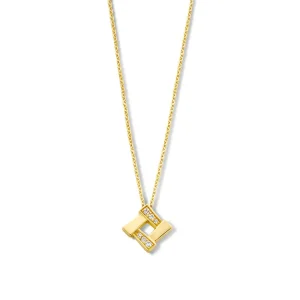 Collier geelgoud briljant 0,04 crt.