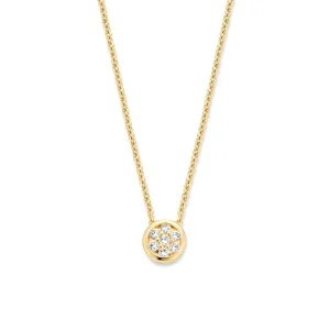 Collier geelgoud briljant 0,09 crt.