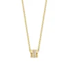 Collier geelgoud briljant 0,12 crt.
