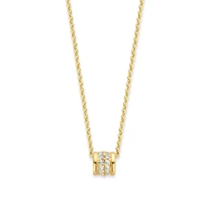 Collier geelgoud briljant 0,12 crt.