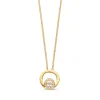 Collier geelgoud briljant 0,06 crt.