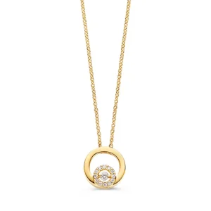Collier geelgoud briljant 0,06 crt.