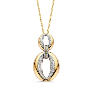 Collier geelgoud briljant 0,32 crt.