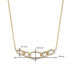 Collier geelgoud briljant 0,36 crt.