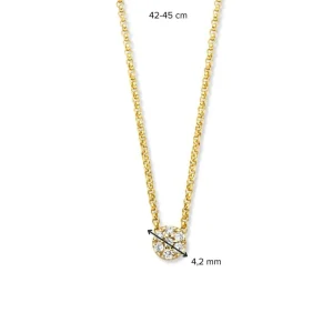 Collier geelgoud briljant 0,06 crt.