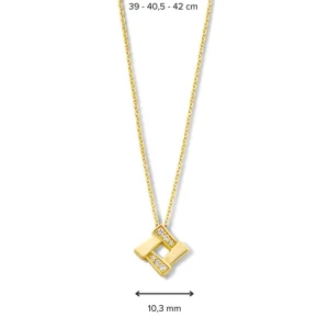 Collier geelgoud briljant 0,04 crt.