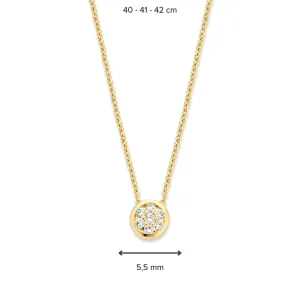 Collier geelgoud briljant 0,09 crt.