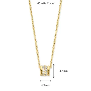 Collier geelgoud briljant 0,12 crt.