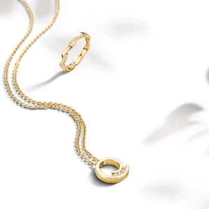 Collier geelgoud briljant 0,03 crt.