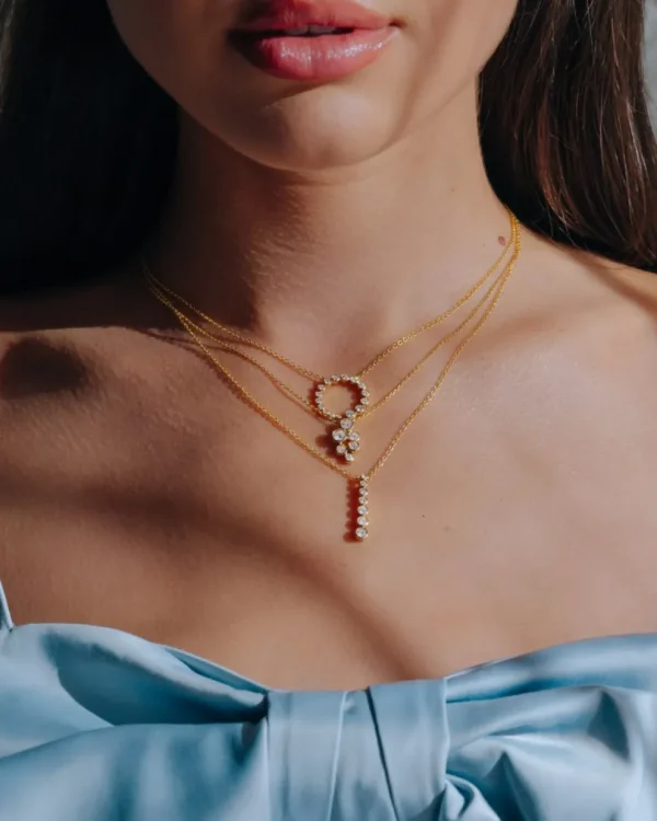 Collier geelgoud briljant 0,50 crt.