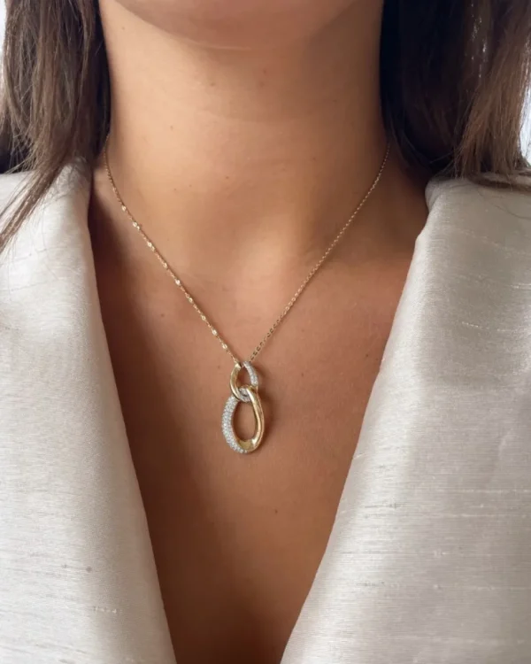 Collier geelgoud briljant 0,39 crt.