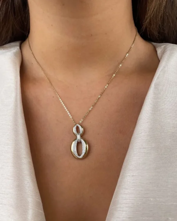 Collier geelgoud briljant 0,32 crt.