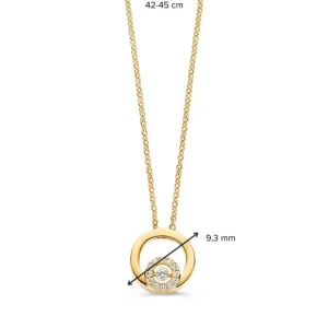 Collier geelgoud briljant 0,06 crt.