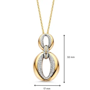 Collier geelgoud briljant 0,32 crt.