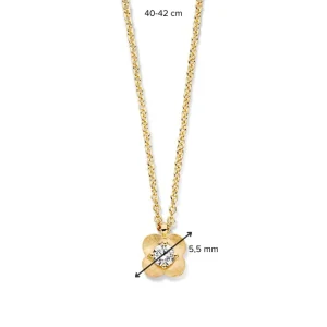 Collier geelgoud briljant 0,07 crt.