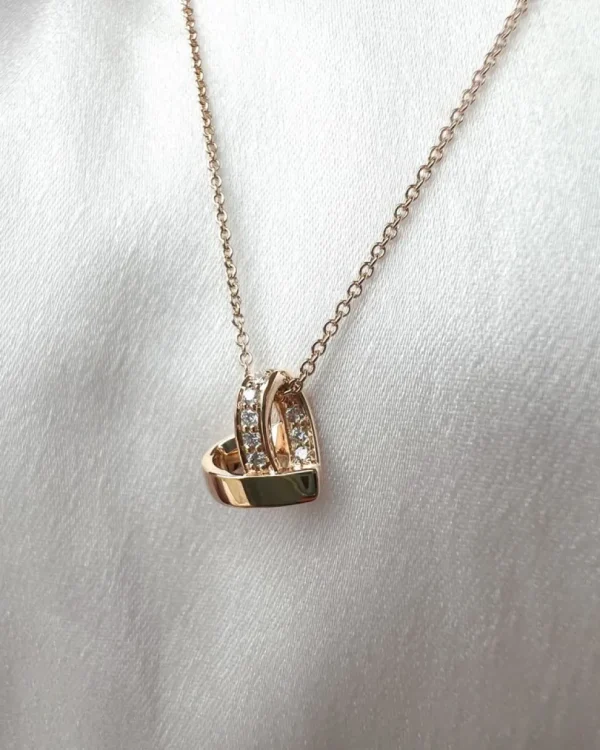 Collier geelgoud briljant 0,06 crt.