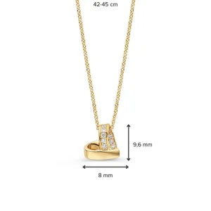 Collier geelgoud briljant 0,06 crt.