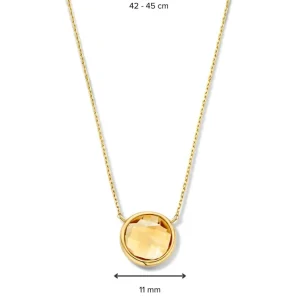 Collier geelgoud citrien