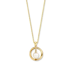 Collier geelgoud parel