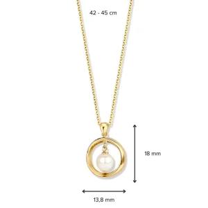 Collier geelgoud parel