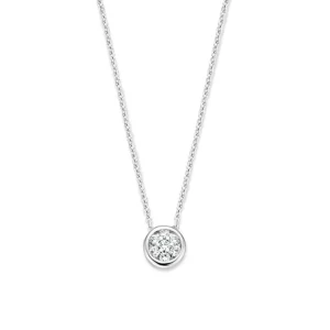 Collier witgoud briljant 0,09 crt.