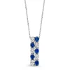 Collier witgoud briljant+saffier
