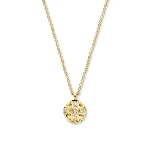 CP417133 Gouden ketting met diamanten bolhanger