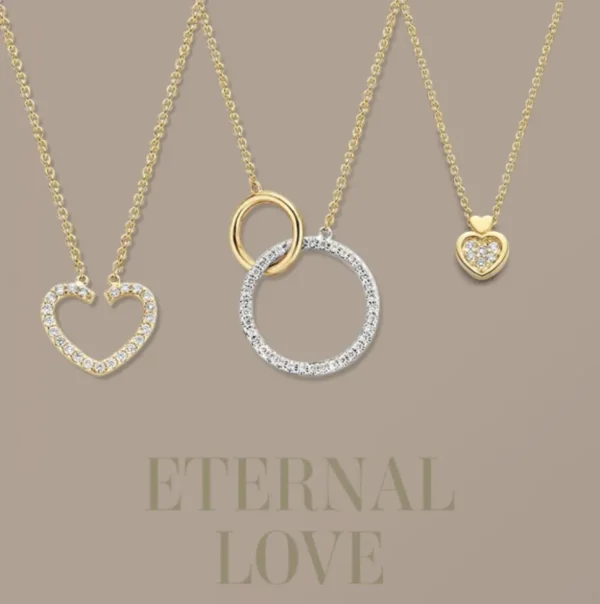 CP117184 Gouden ketting met harthanger met diamant