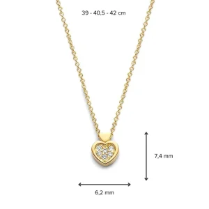 CP117184 Gouden ketting met harthanger met diamant