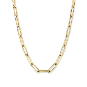 CW107172 Geelgouden ketting met paperclip schakel