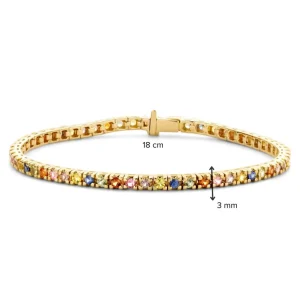 Gouden armband met regenboog saffier AG137170