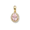 Gouden hanger met morganiet en diamant