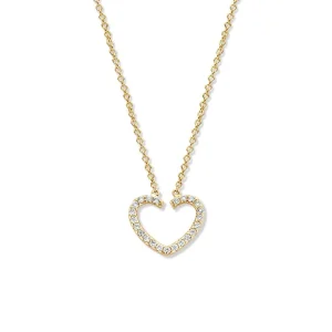 Gouden ketting met diamanten hartje CP117178