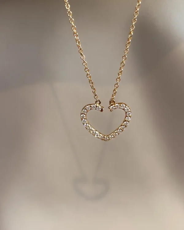 Gouden ketting met diamanten hartje CP117178