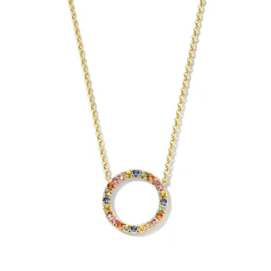 Gouden ketting met regenboog saffier