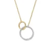 Gouden ketting met verbonden cirkels met diamant CP417185