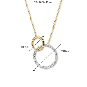 Gouden ketting met verbonden cirkels met diamant CP417185