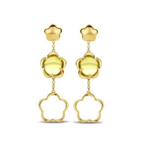 Gouden oorbellen in bloemvorm OW137165