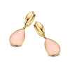 Gouden oorbellen met roze chalcedoon
